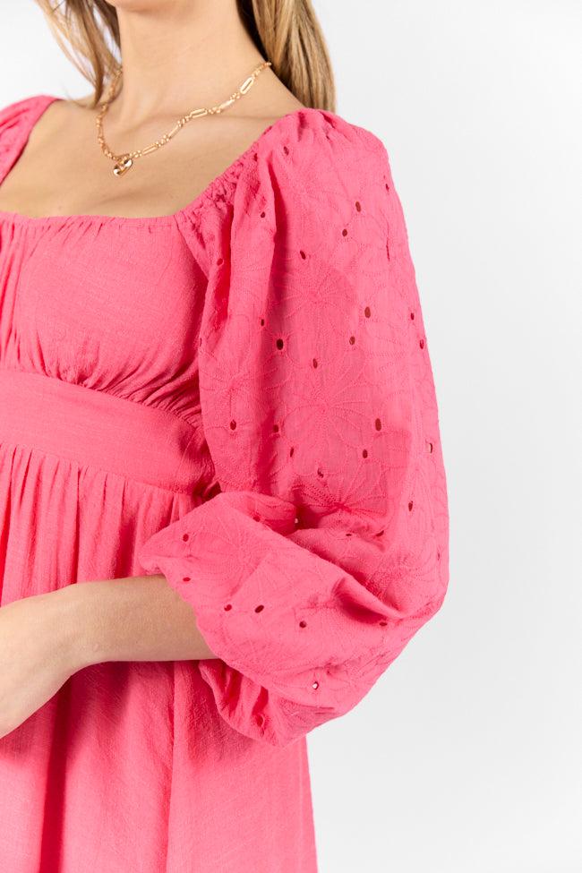 Beautiful Thoughts Pink Lace Sleeve Mini Dress FINAL SALE Product Image