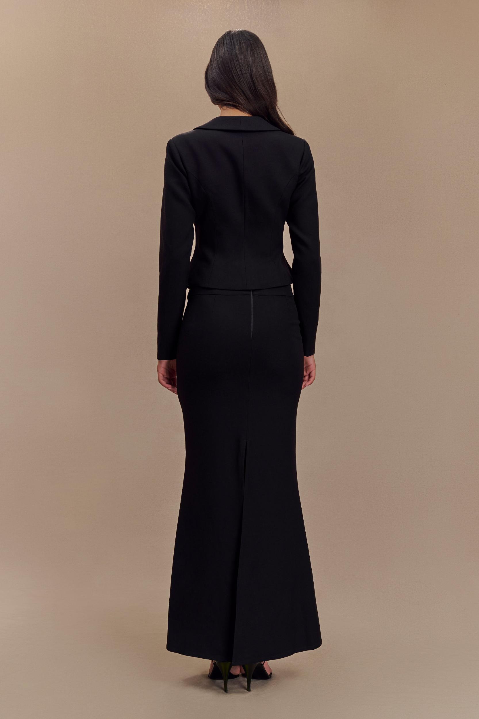 Gracia Suiting Long Sleeve Blazer - Black Product Image