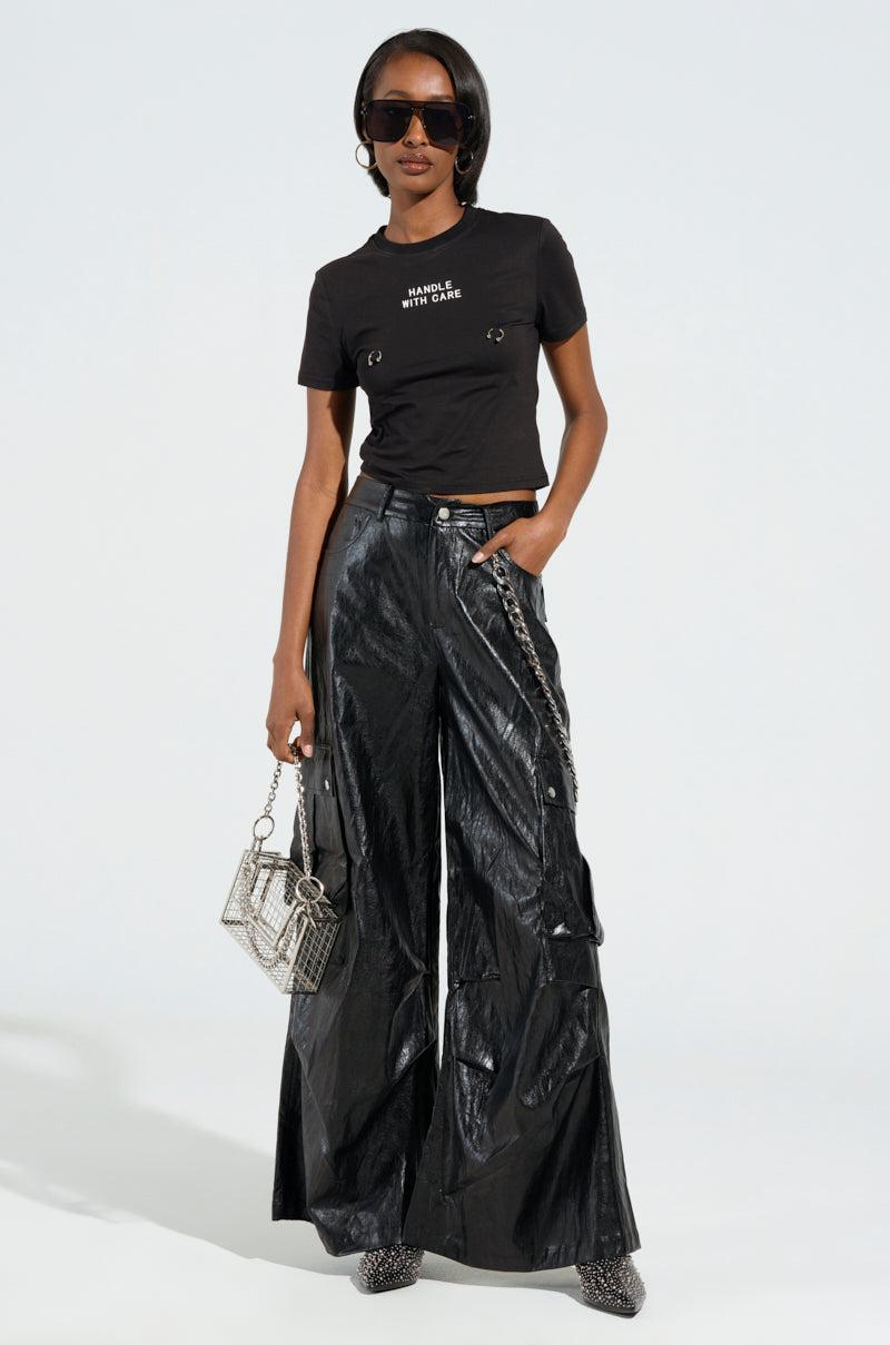 SOPHIE FAUX LEATHER TROUSER Product Image