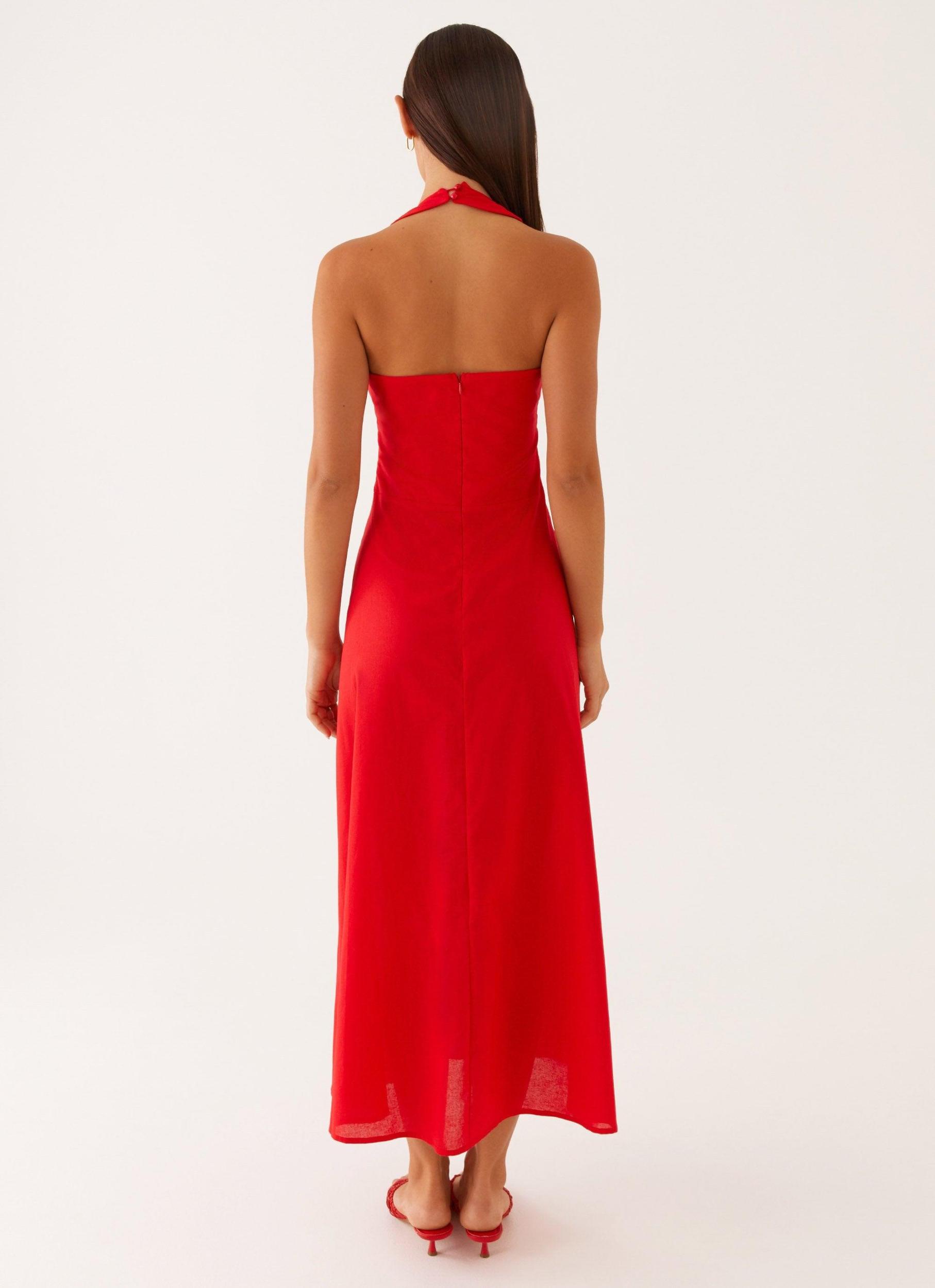 Falling For You Midi Dress - Red Product Image