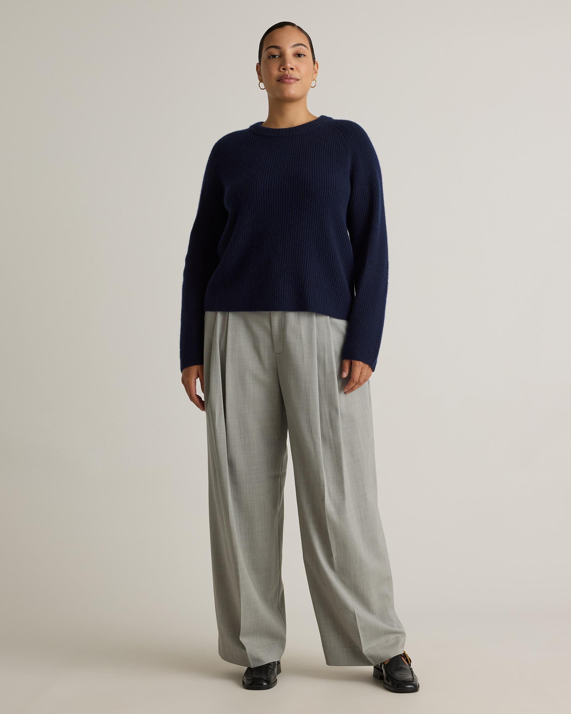 Quince | Women's Mongolian Cashmere Fisherman Crewneck Sweater Product Image