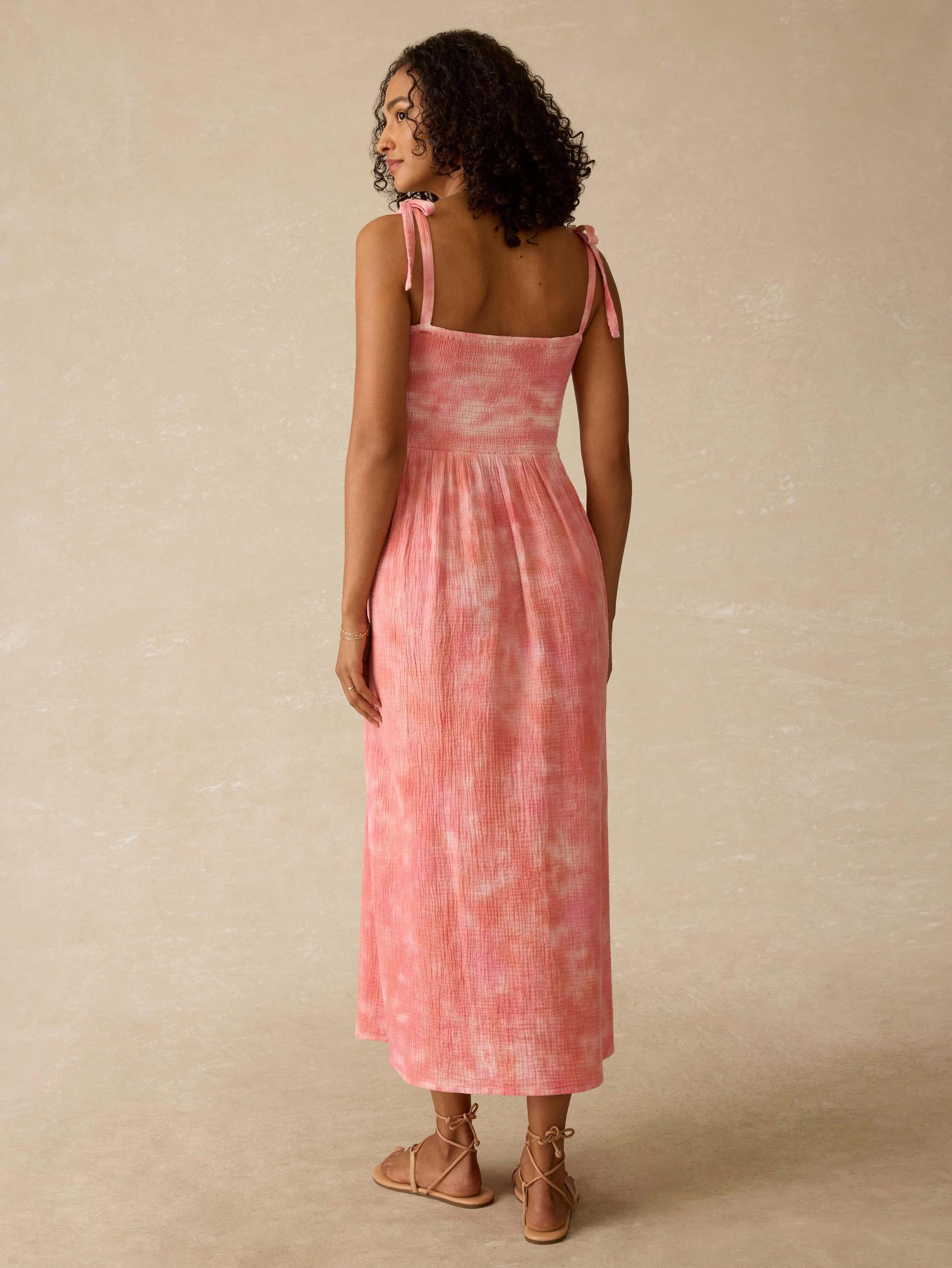 Dune Cotton Gauze Ella Dress - Coral Skies Tie Dye Female Product Image