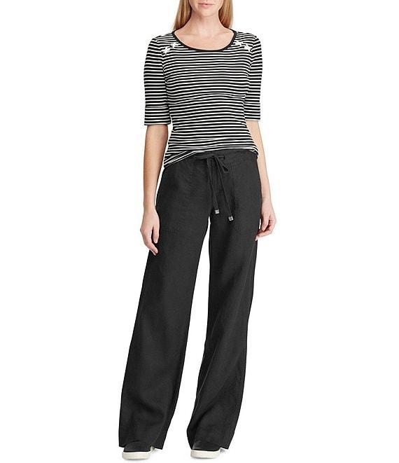 Lauren Ralph Lauren Wide Leg Linen Pants Product Image