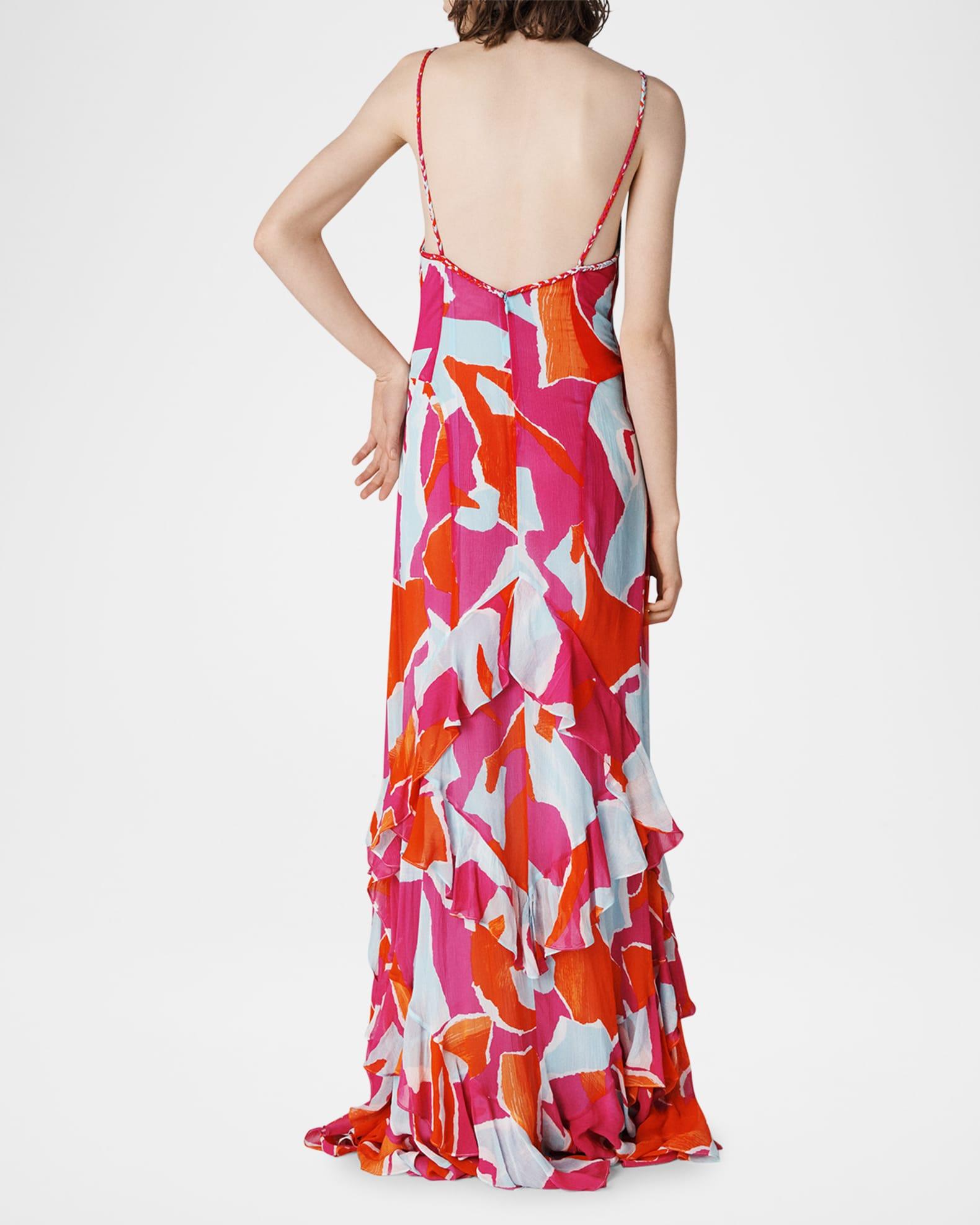 Stella Abstract-Print Ruffle Maxi Dress Product Image