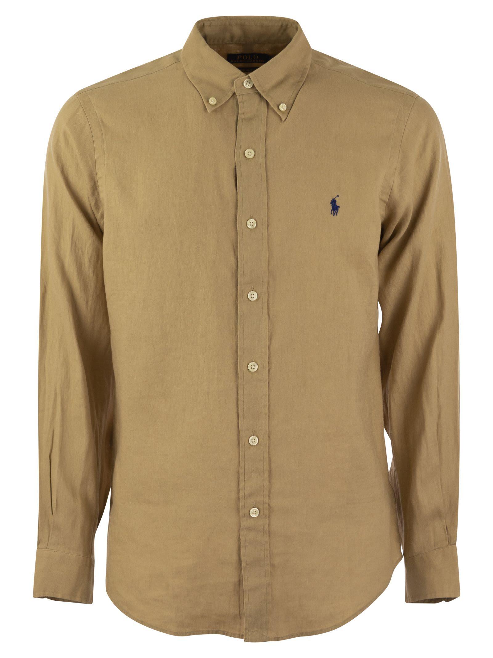 POLO RALPH LAUREN Corduroy Long Sleeve Sport Shirt Clothing In Brown Product Image