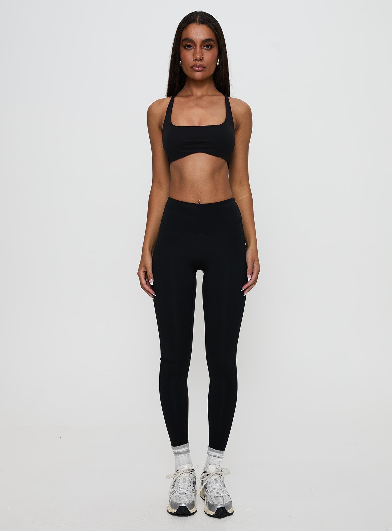 Dellah Ruched Back Leggings Black Product Image