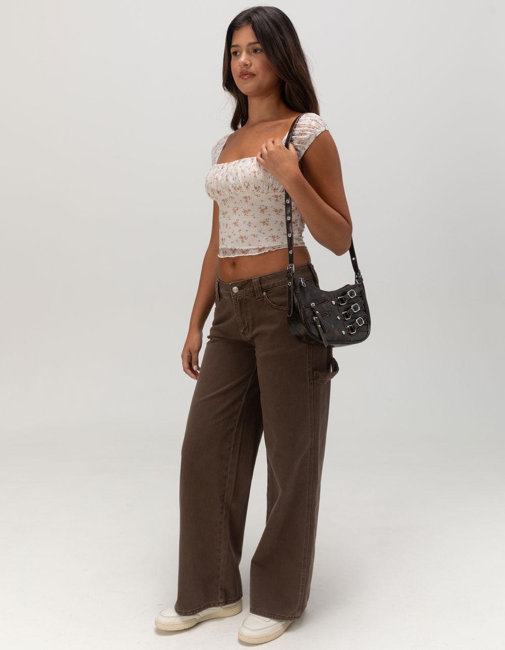 Vintage Shoulder Crossbody Bag - BROWN Product Image