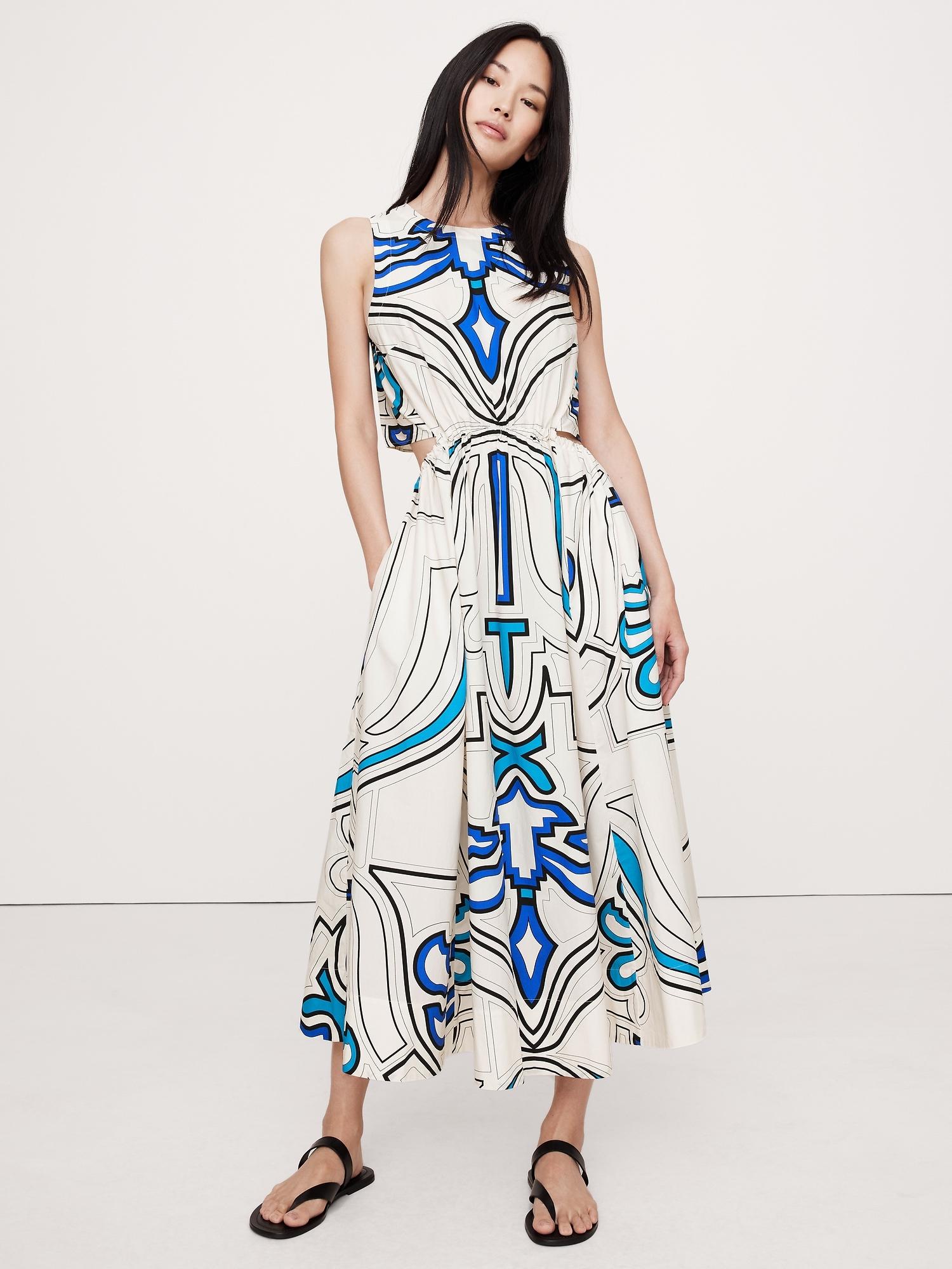 Cotton Poplin Cut-Out Midi Dress Product Image