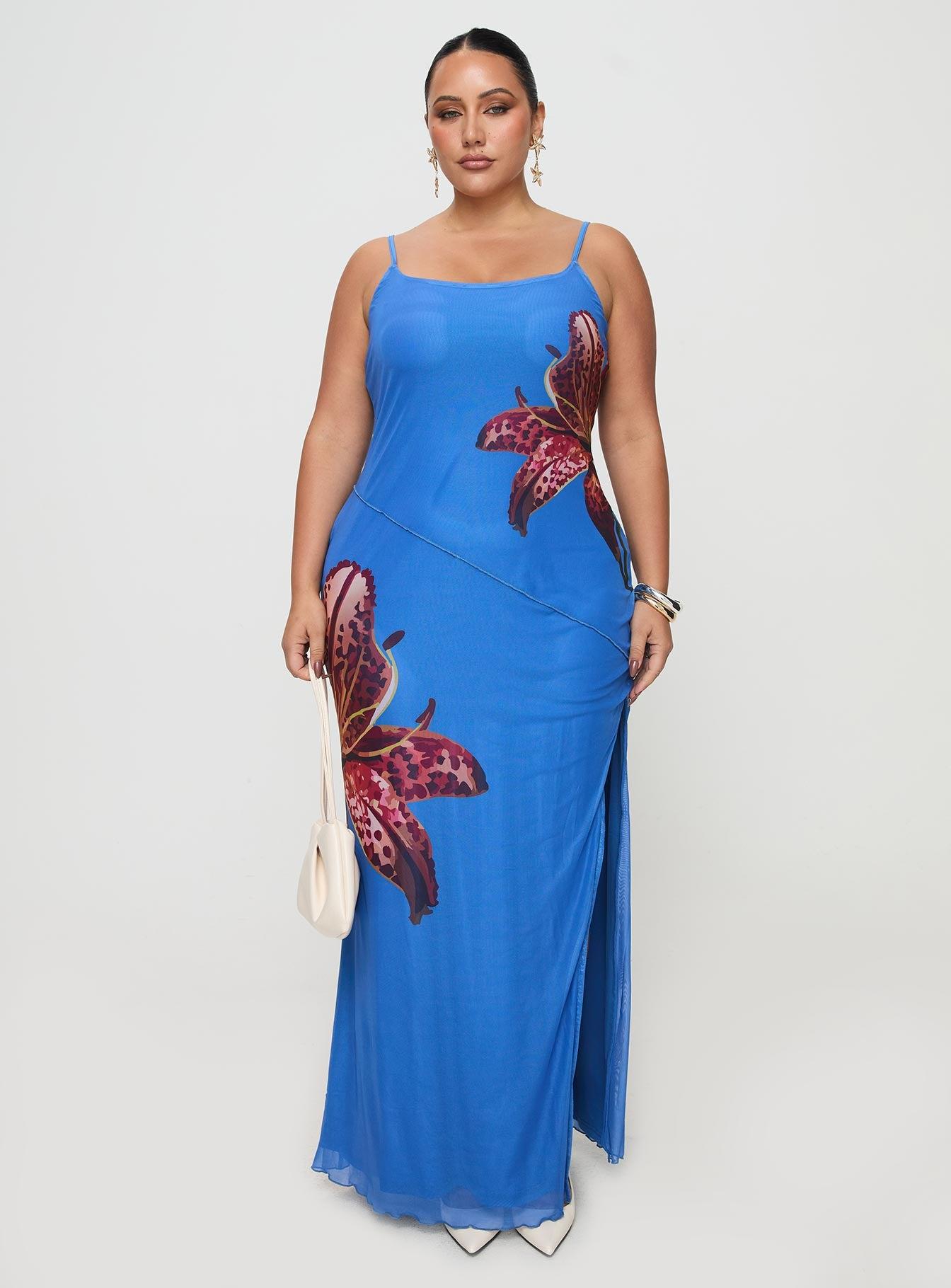 Bespoke Maxi Dress Blue Curve Product Image