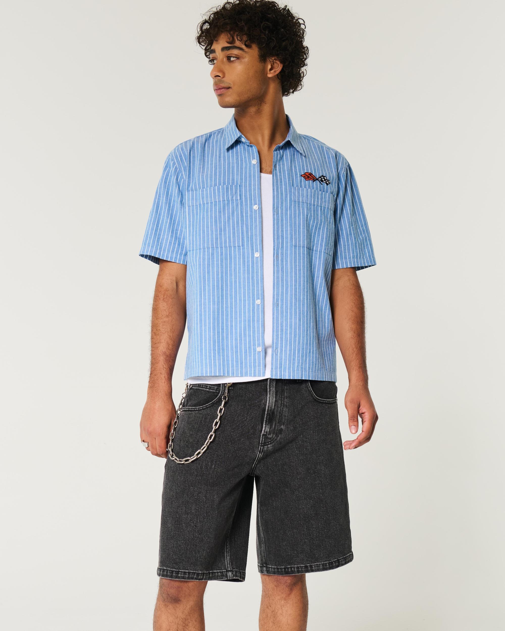 Baggy Denim Cargo Shorts Product Image