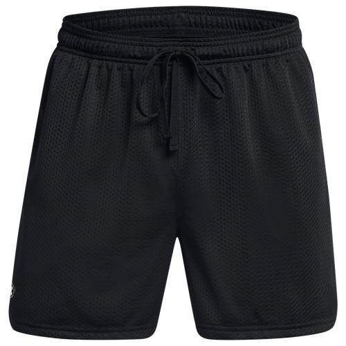Under Armour Mens Under Armour Essential Mesh Shorts - Mens Black/White Product Image