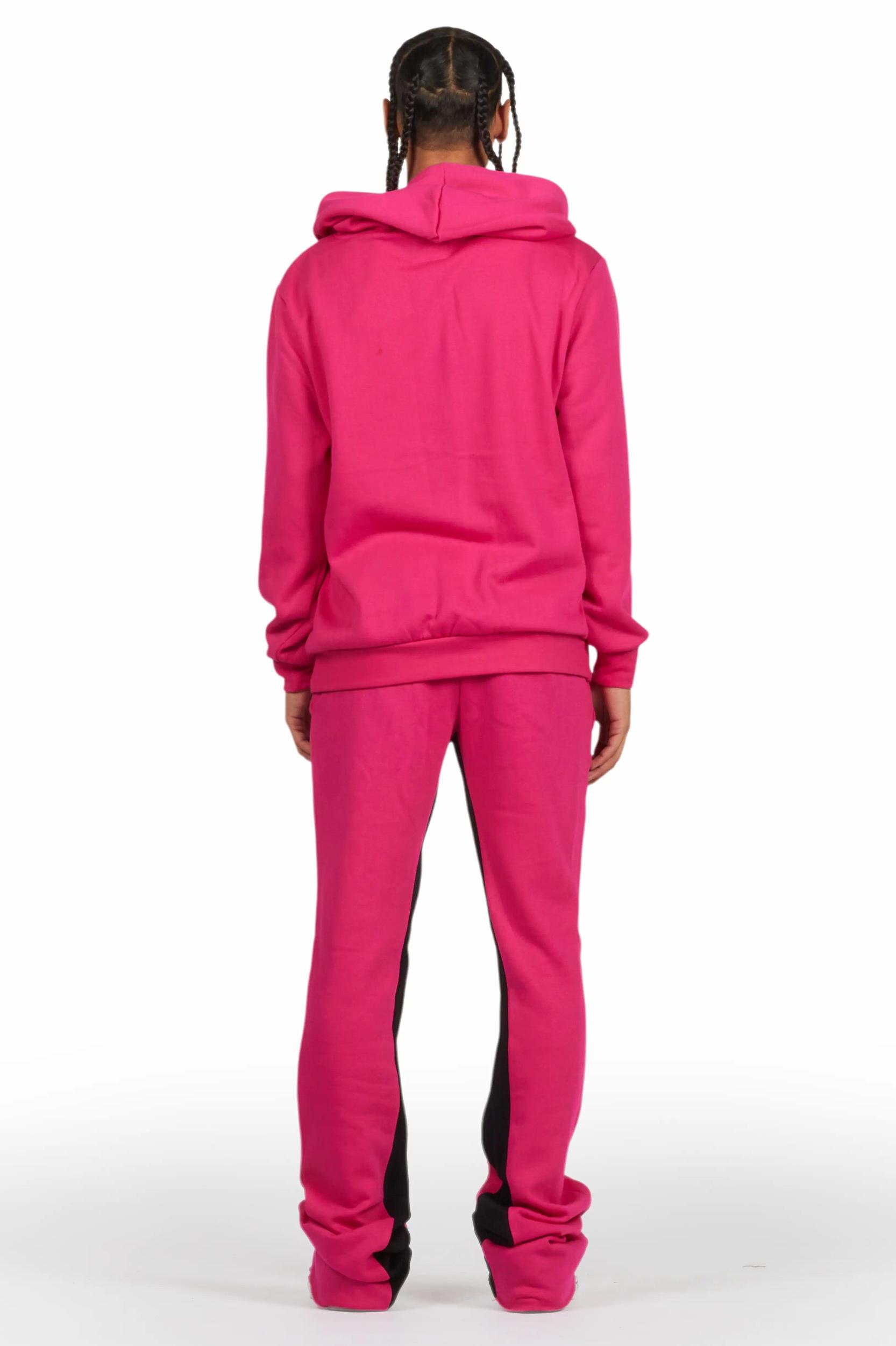 Lake Fuchsia Hoodie/Baggy Track Pant Set Male Product Image