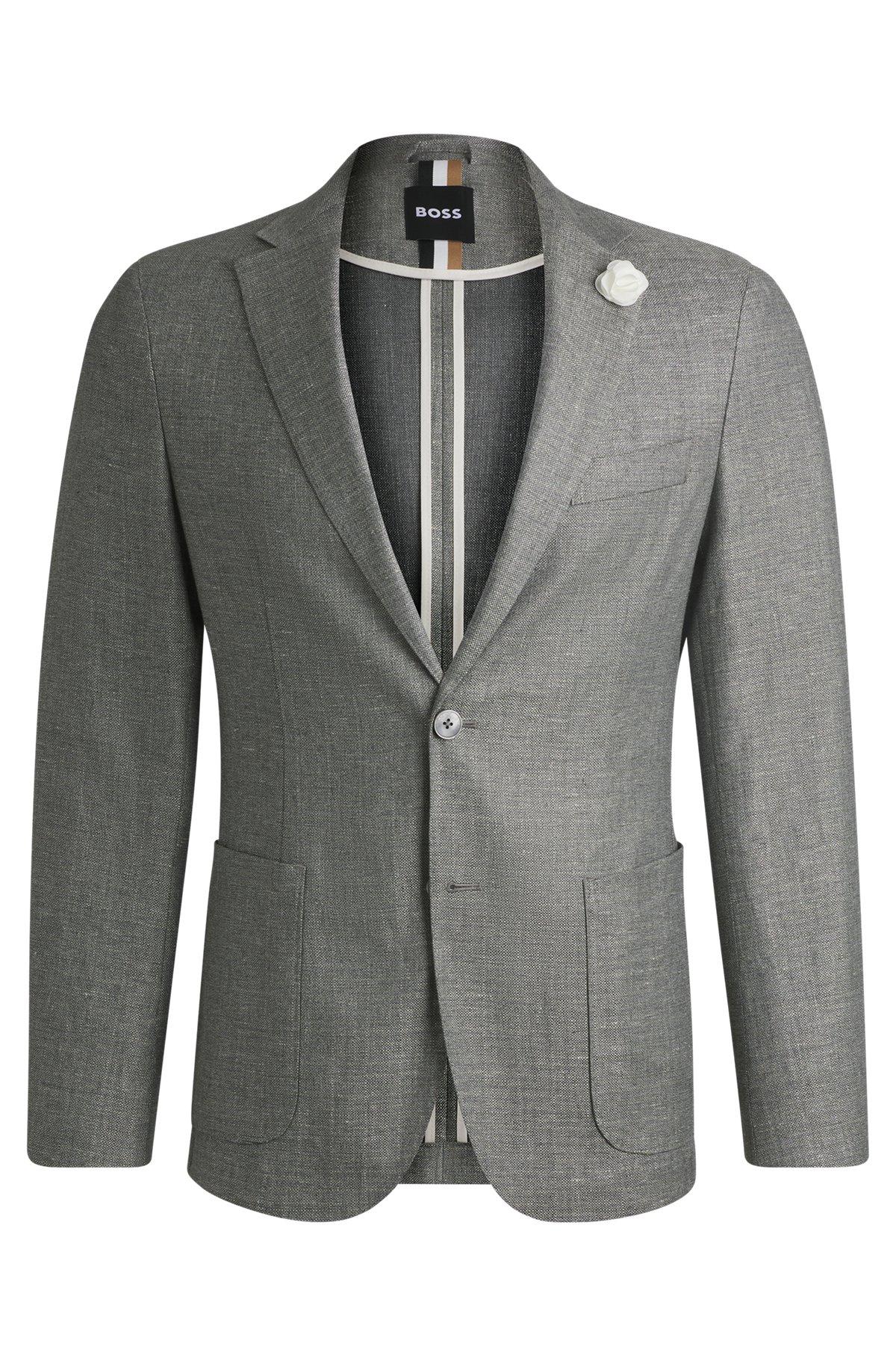 Slim-fit blazer in micro-patterned fabric Product Image