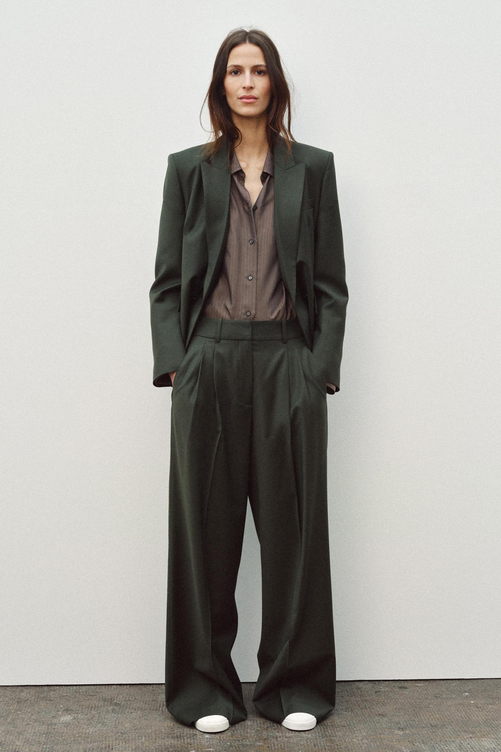 ZW COLLECTION PLEATED WOOL BLEND PANTS Product Image