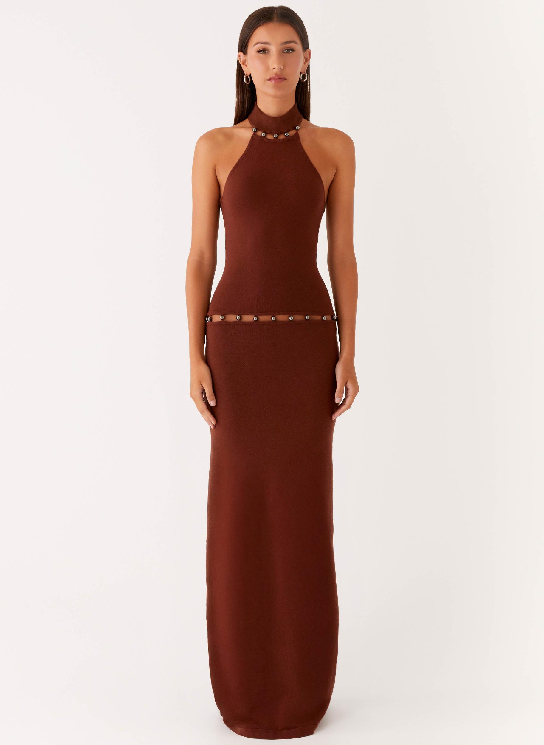 Opaline Knit Maxi Dress - Chocolate Product Image