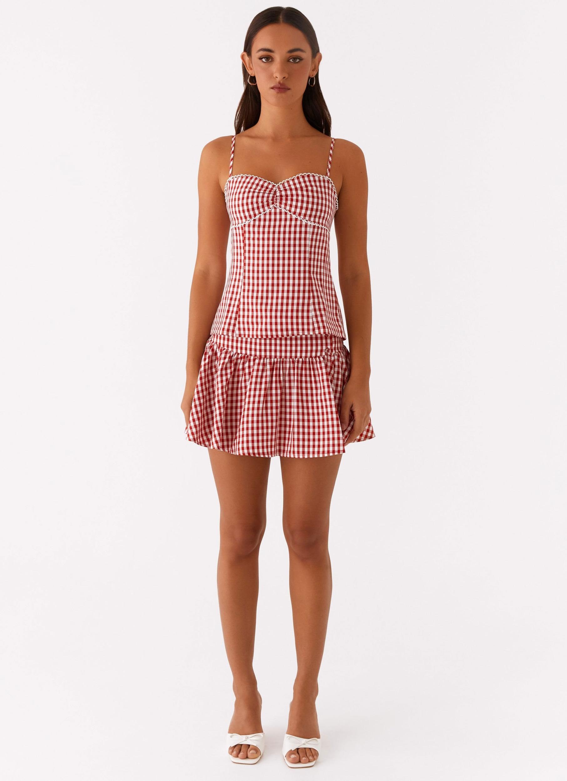 Bellamy Top - Red Gingham Product Image