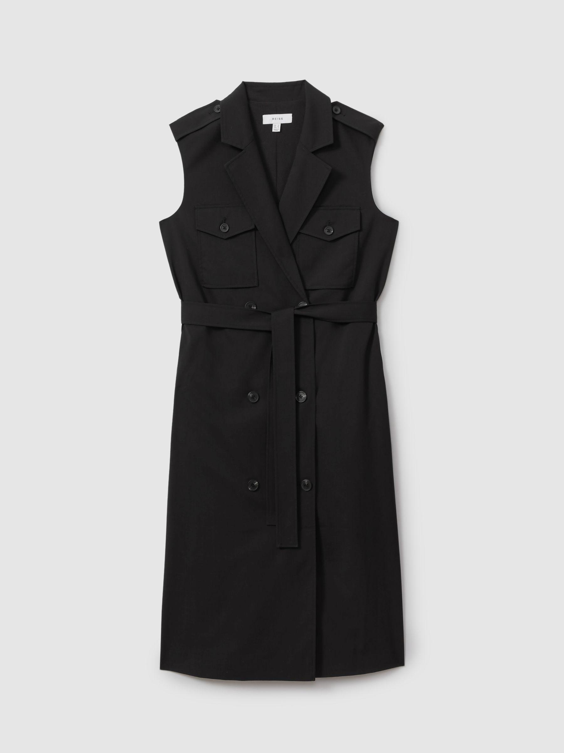 Petite Wool Blend Double Breasted Midi Dress in Black Product Image