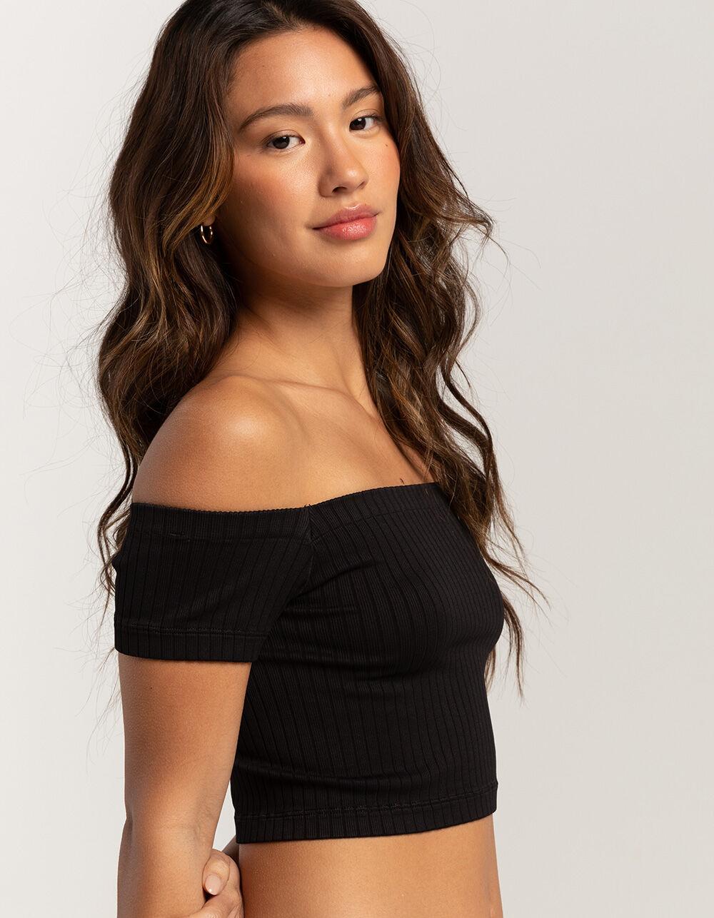 RSQ Womens Seamless Off The Shoulder Top - BLACK Product Image