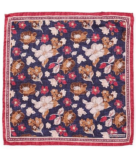 Edward Armah Floral Reversible Silk Pocket Square Product Image