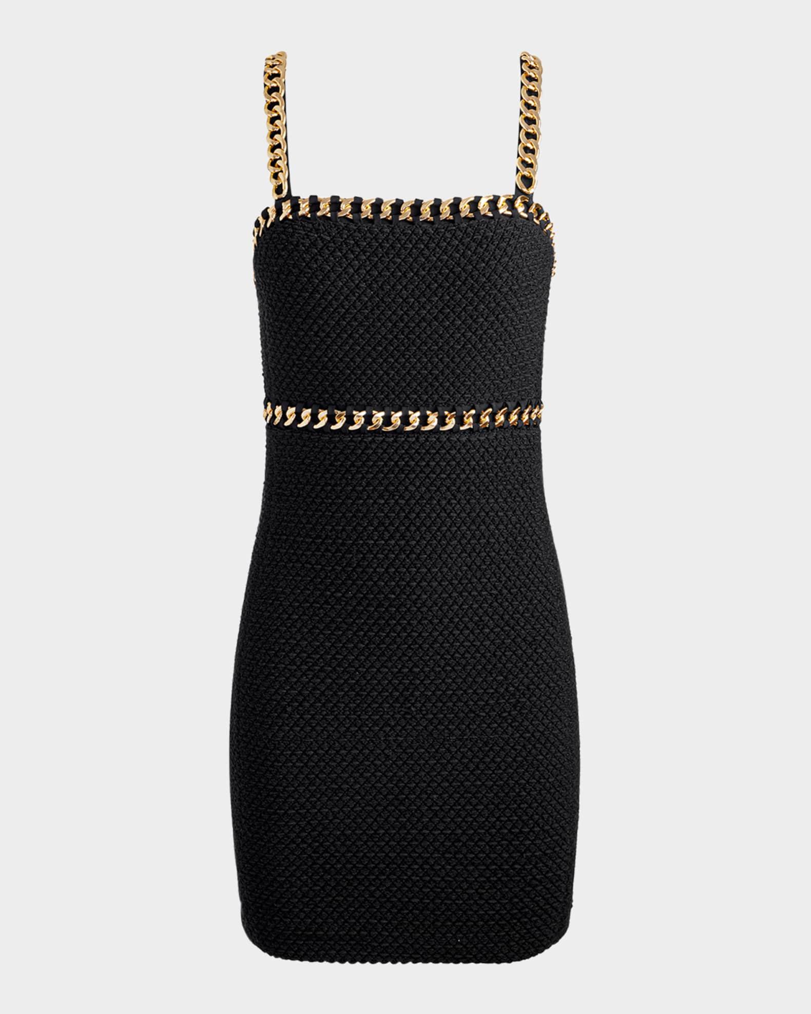 Kelly Chain-Trim Tweed Mini Dress  Product Image