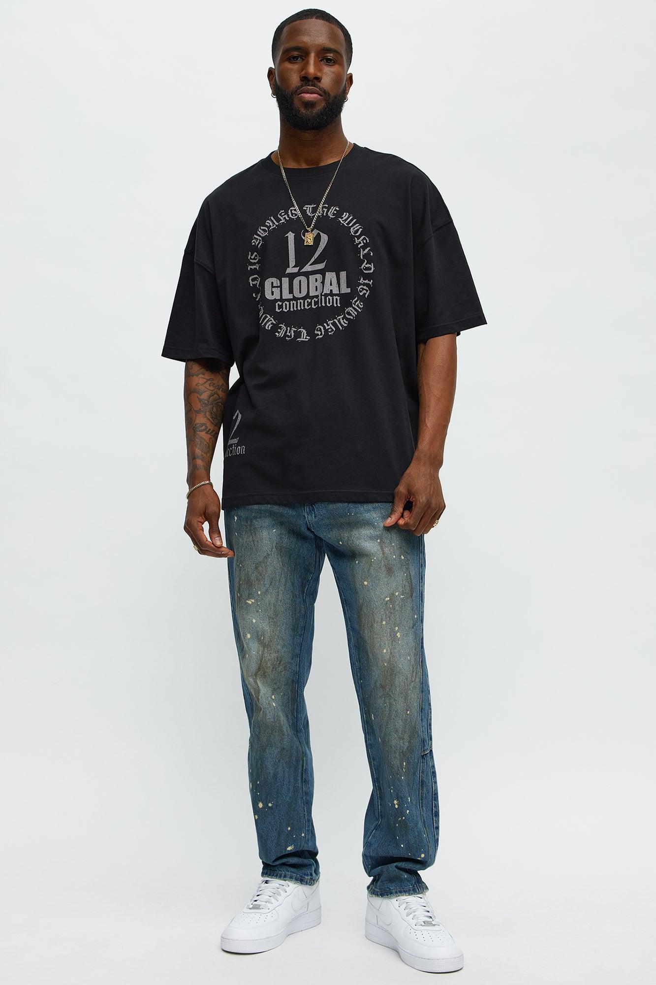 12 Global Oversized Short Sleeve Tee - Black Product Image