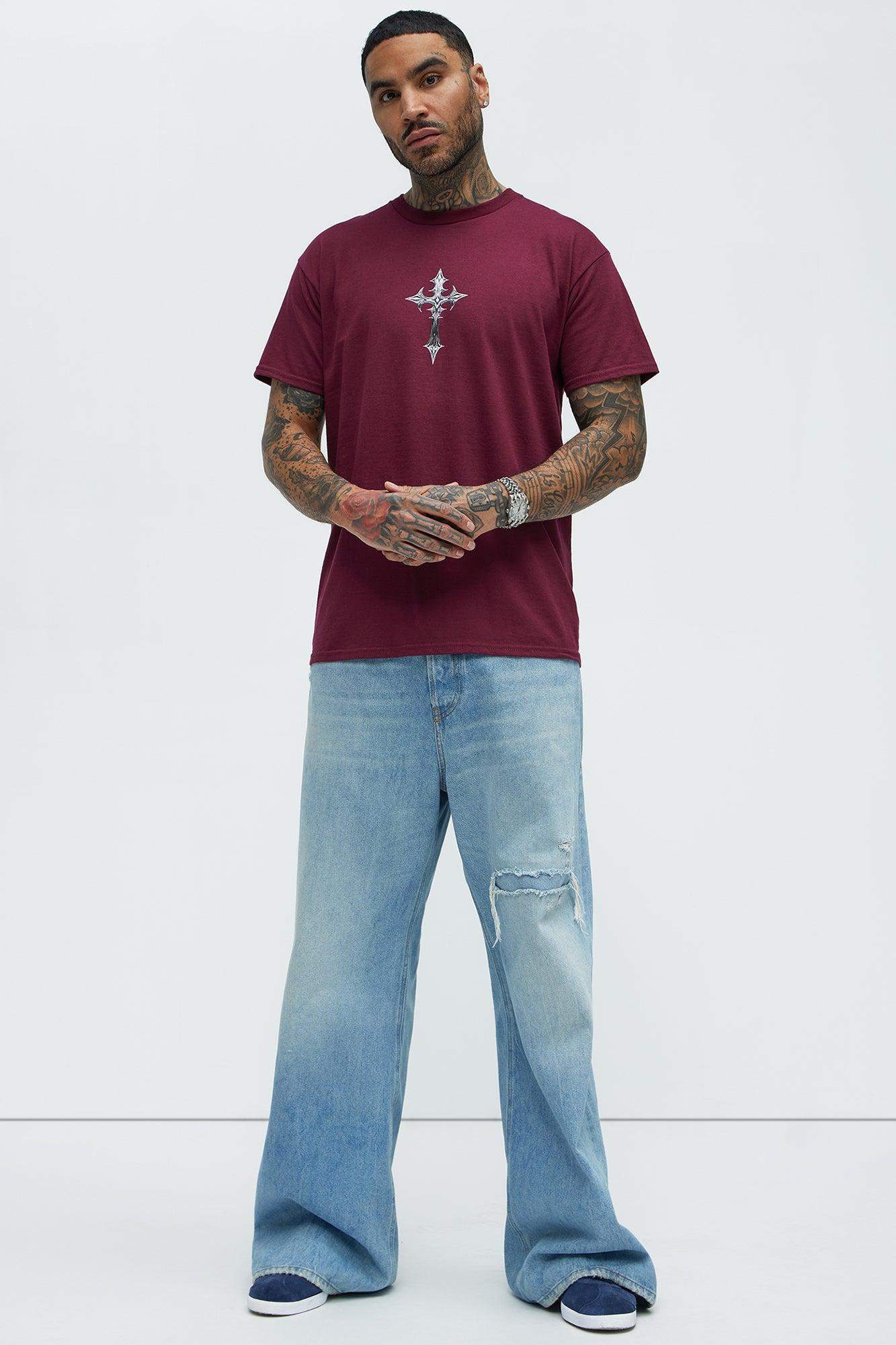 Holy Spirit Psalm Short Sleeve Tee - Burgundy Product Image