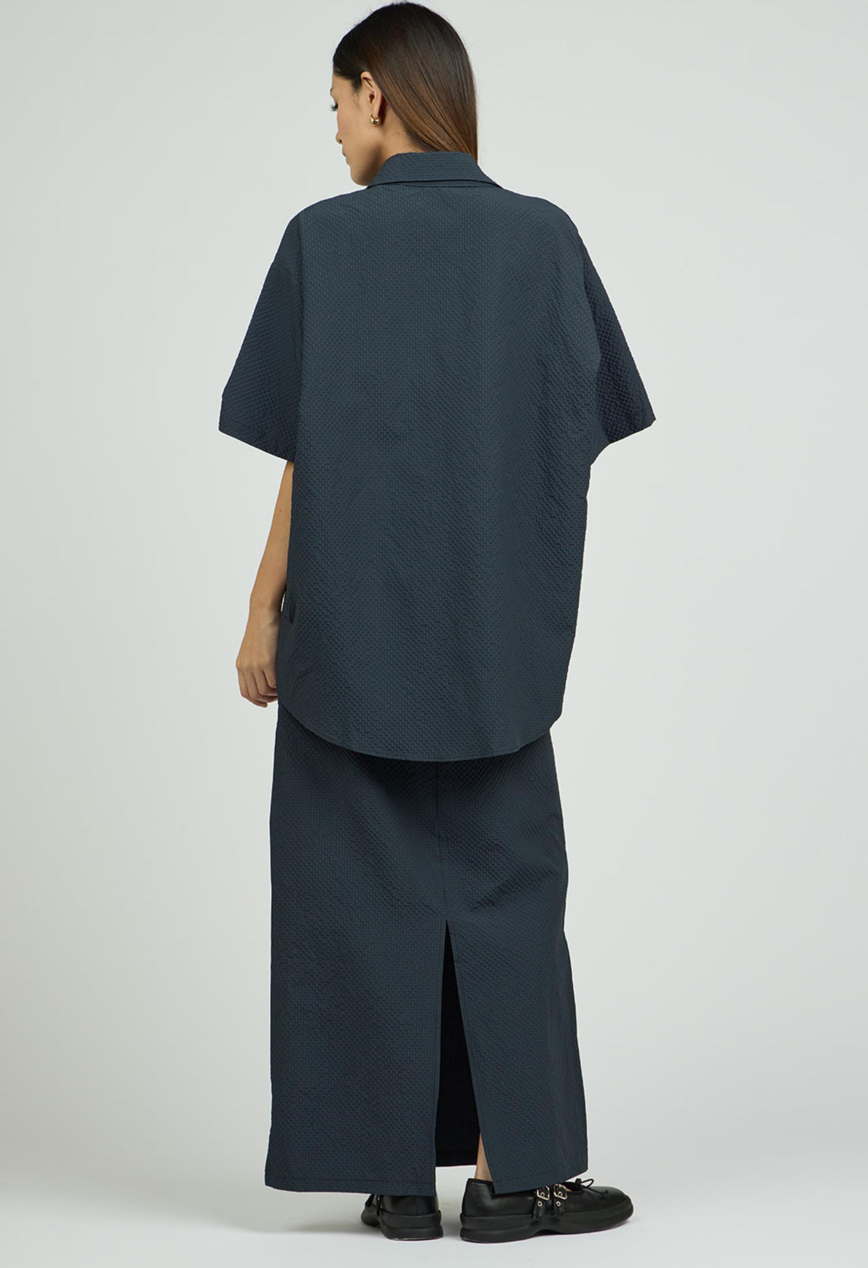 Rayna Seersucker Button Down in Night Sky Product Image