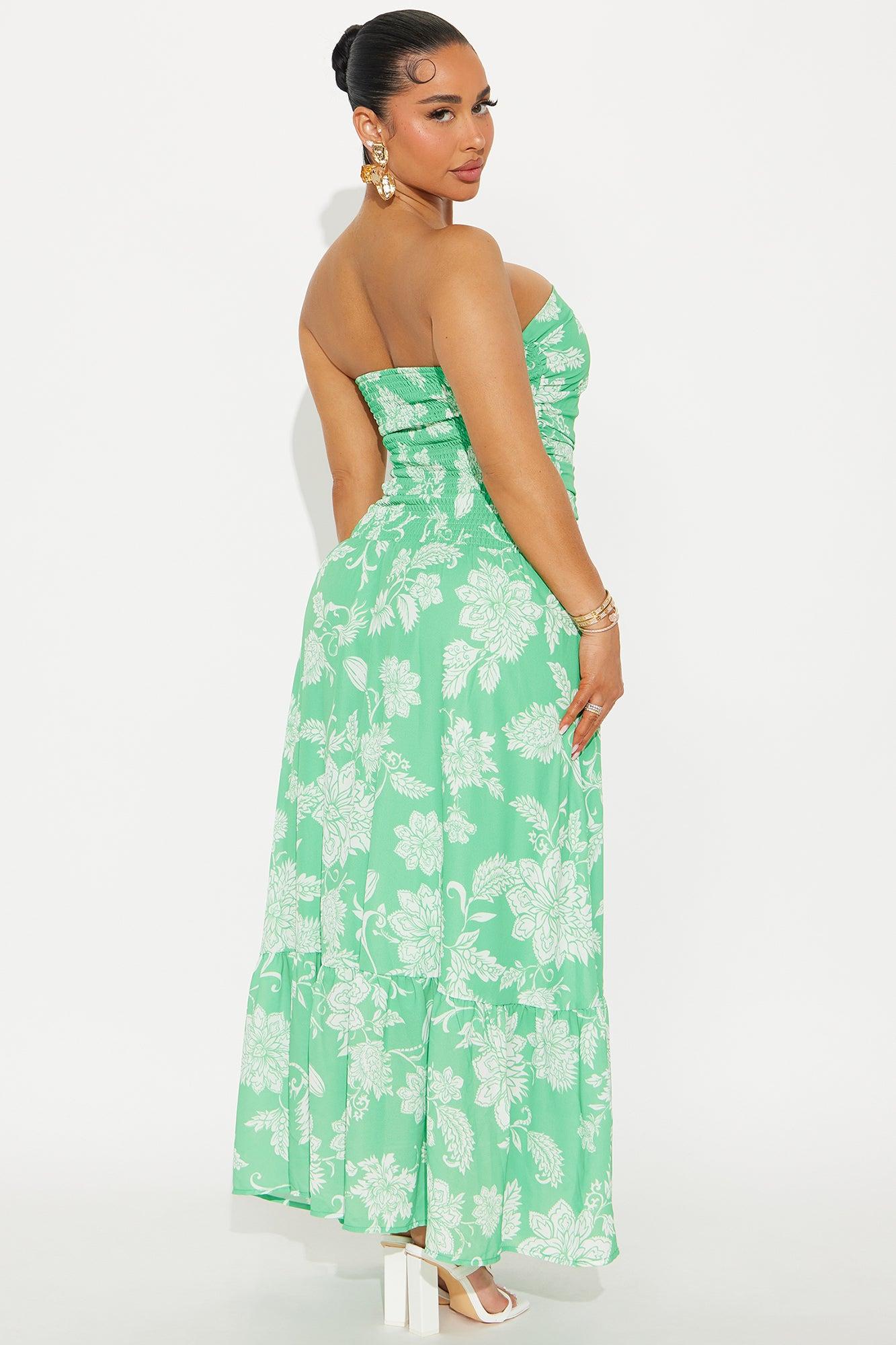 Chelsea Chiffon Maxi Dress - Green/combo Product Image