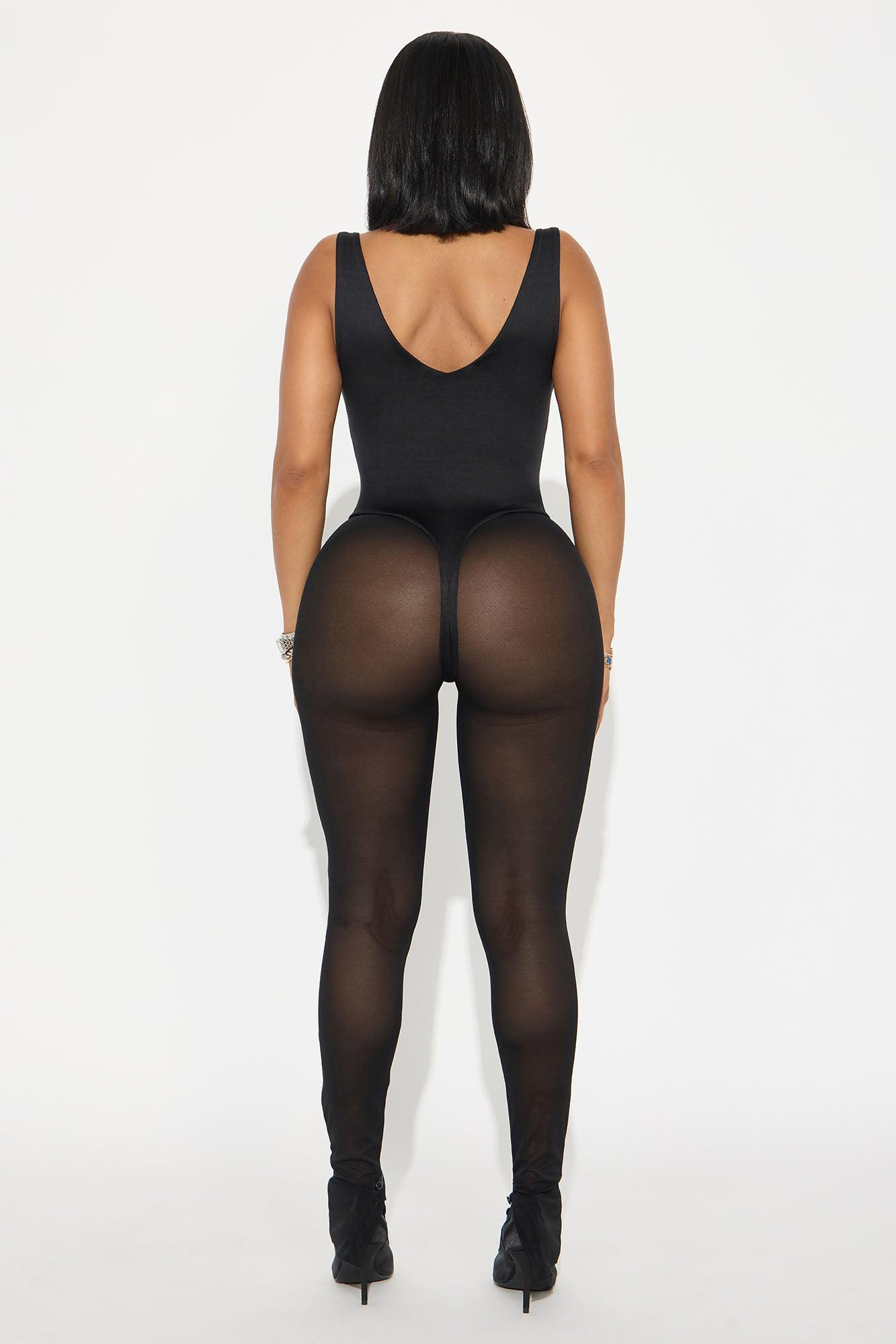 Power Mesh High Waisted Leggings - Black Female Product Image