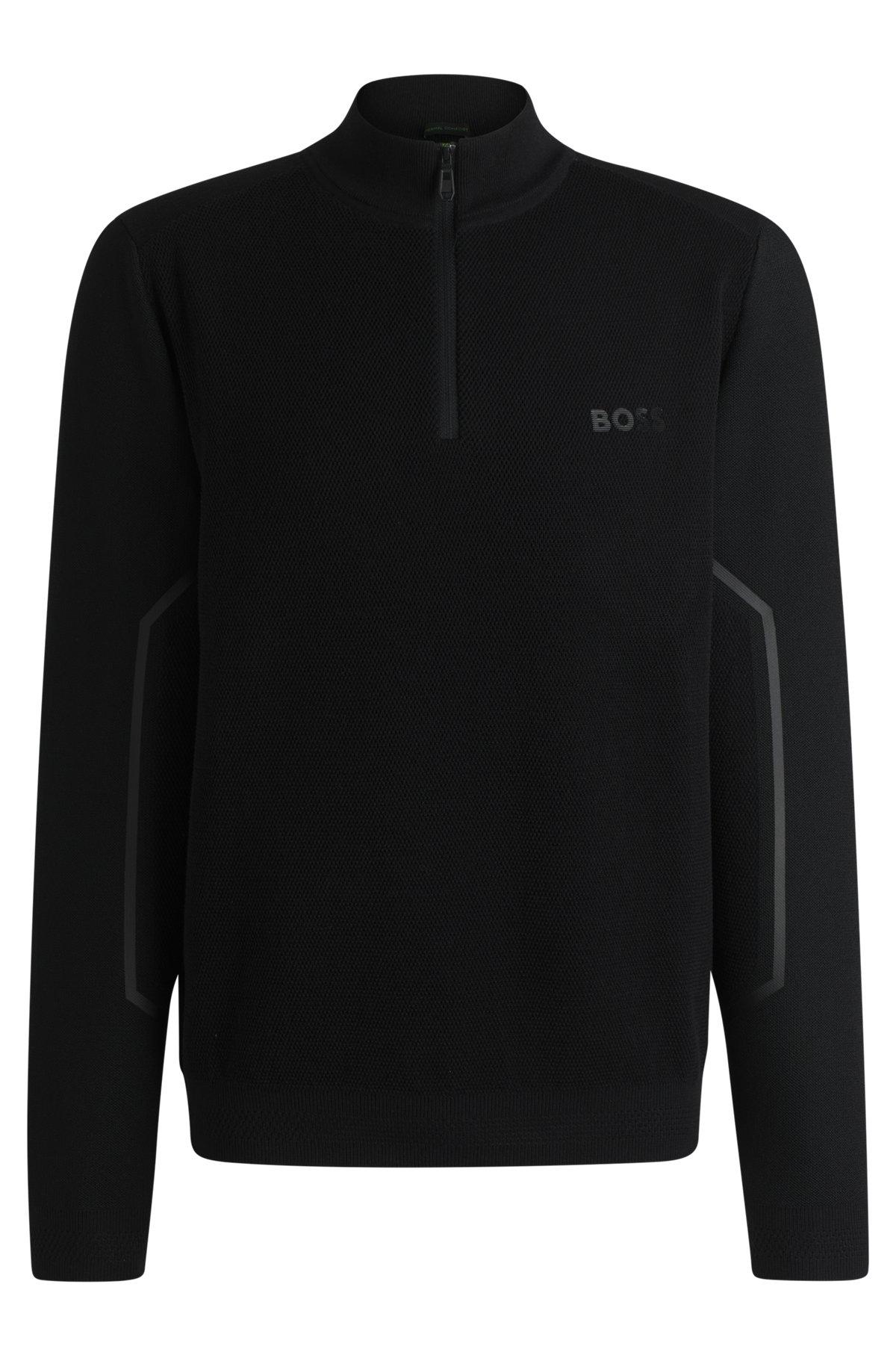 Zip-neck regular-fit sweater with logo detail Product Image