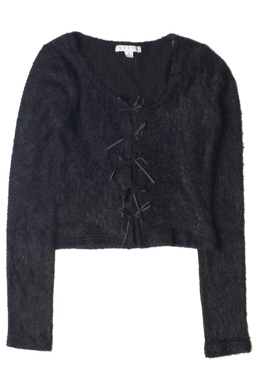 Bow Front Eyelash Cardigan Product Image