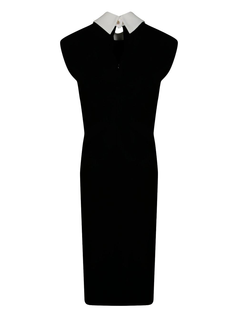 collar-detail short-sleeve midi dress Product Image