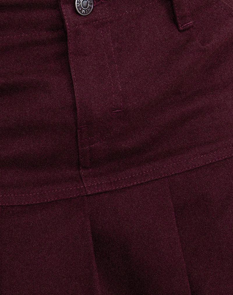 Keripa Pleat Mini Skirt in Redwood Female Product Image