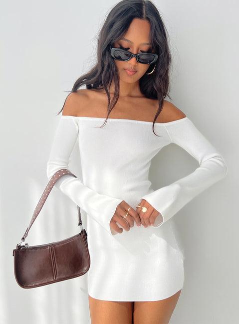 Parisa Long Sleeve Mini Dress White Product Image