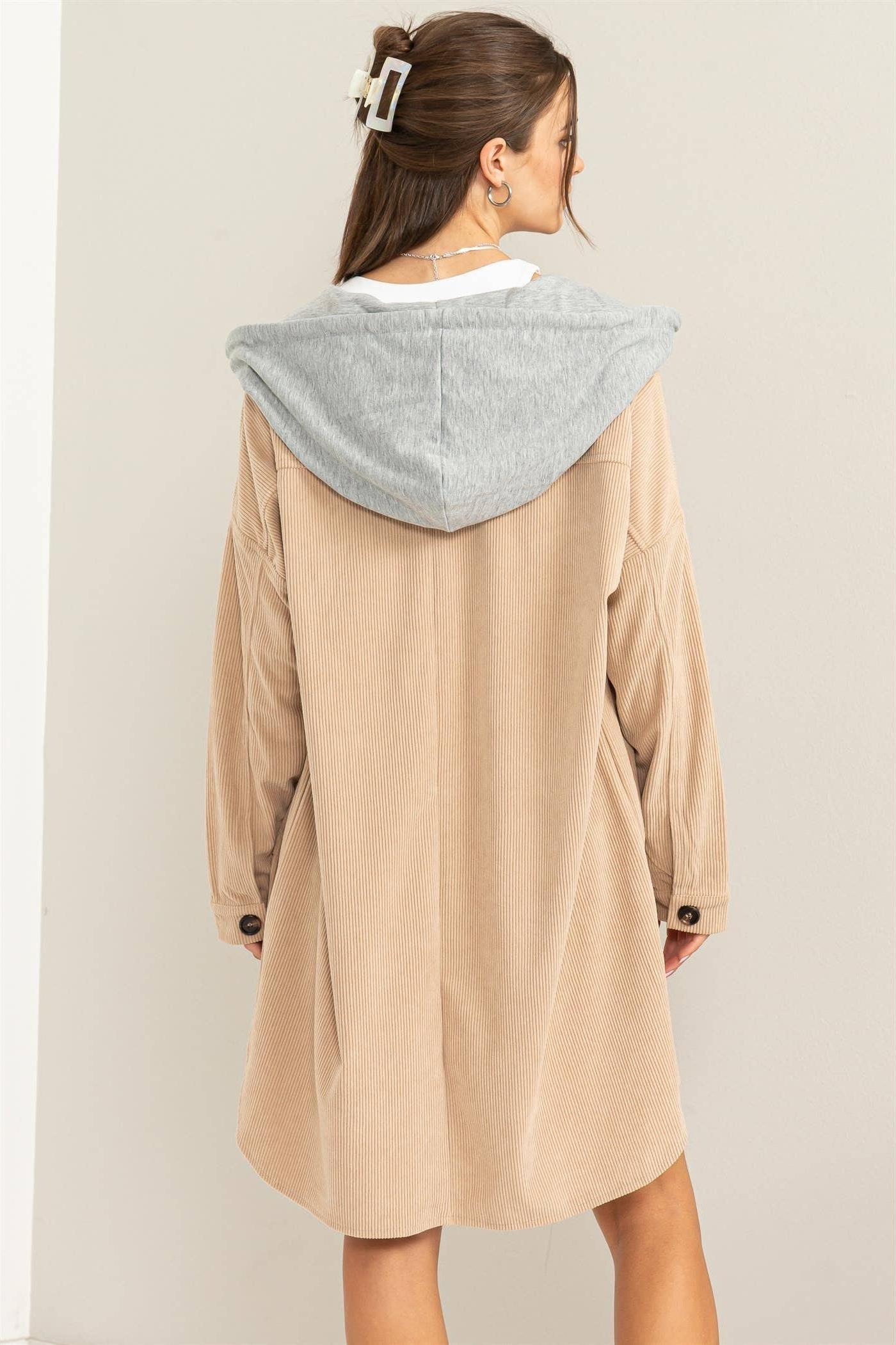 Be On My Side Corduroy Hoodie Jacket Product Image