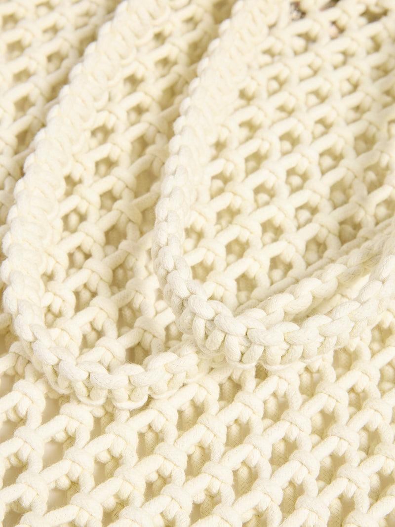 Sunwashed Macrame Tote - Cream Product Image