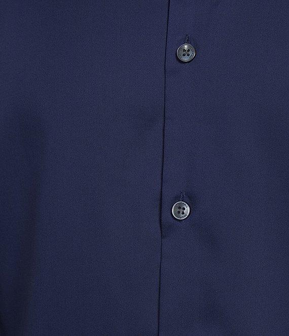 Murano Wardrobe Essentials Slim Fit Solid Sateen Long Sleeve Woven Shirt Product Image