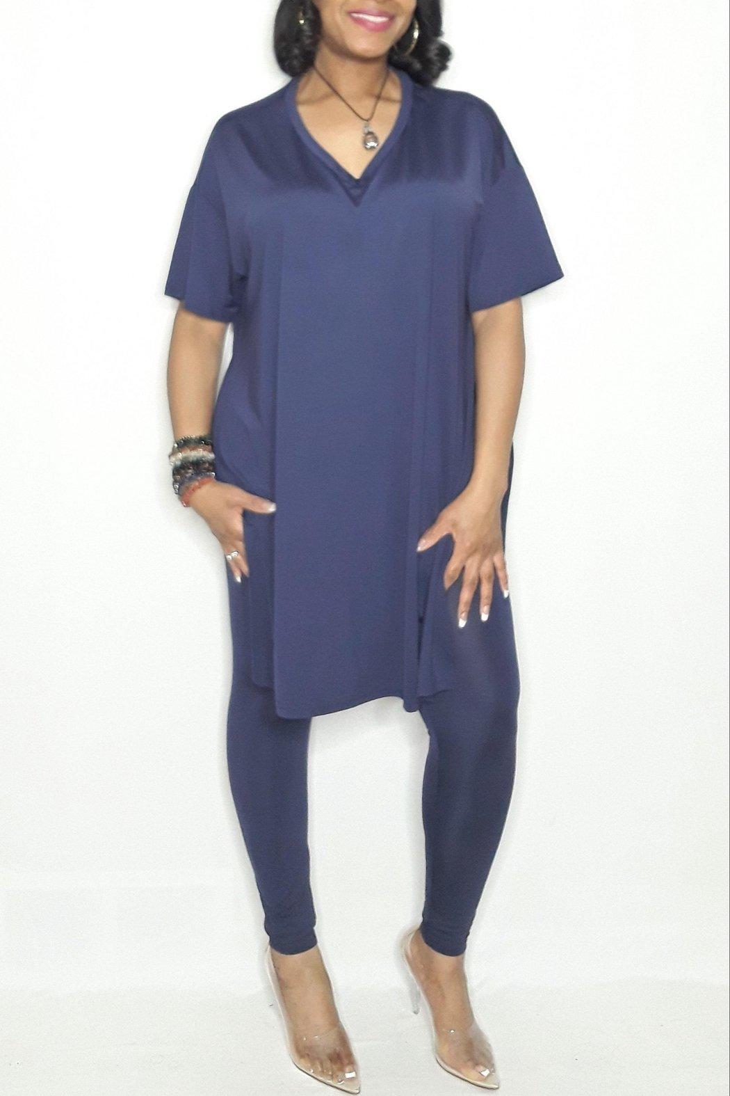 Batwing Legging Set Navy Product Image