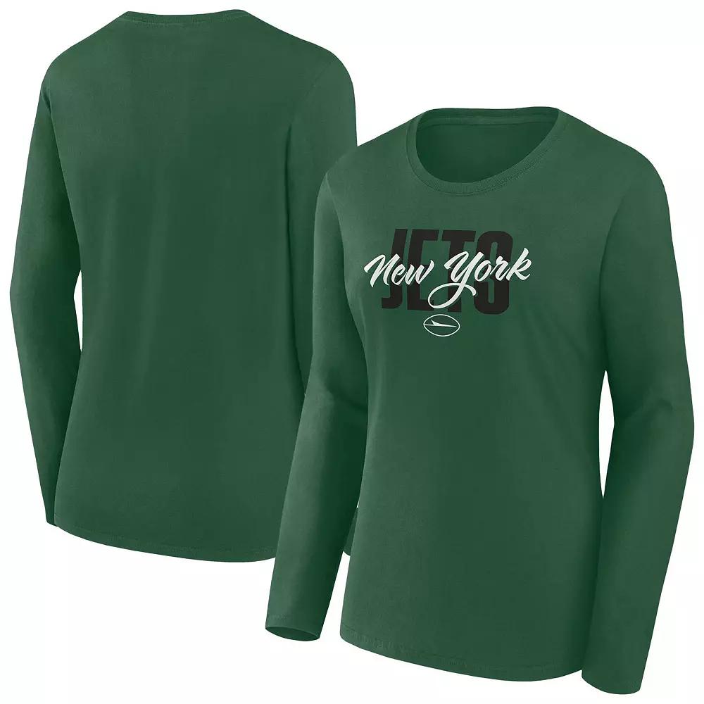Women's Fanatics Green New York Jets Long Sleeve Scoop Neck T-Shirt,  Product Image
