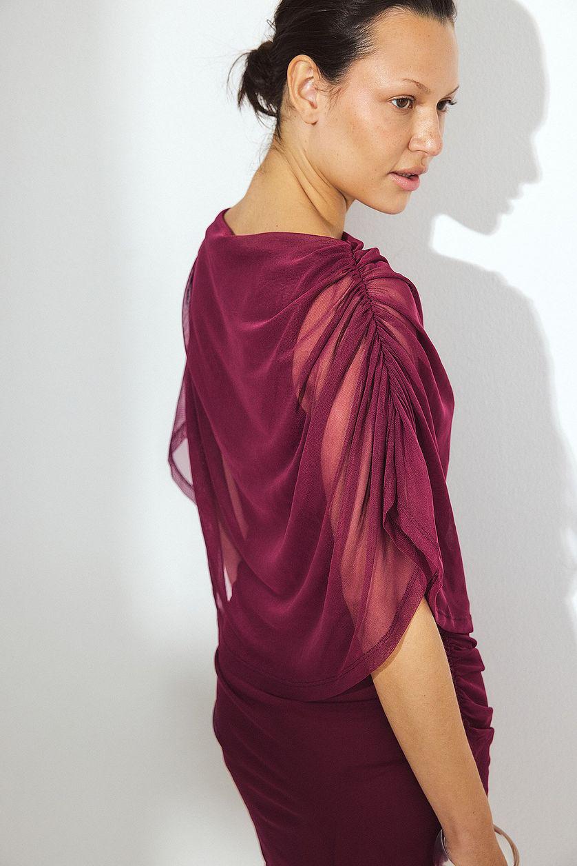 Draped Cape Mini Dress Product Image