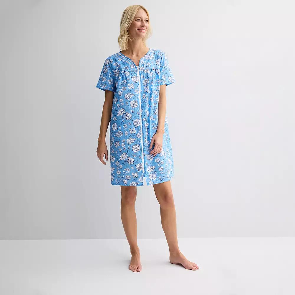 Petite Croft & Barrow® Woven Zip Sleep Robe, Women's,  Product Image