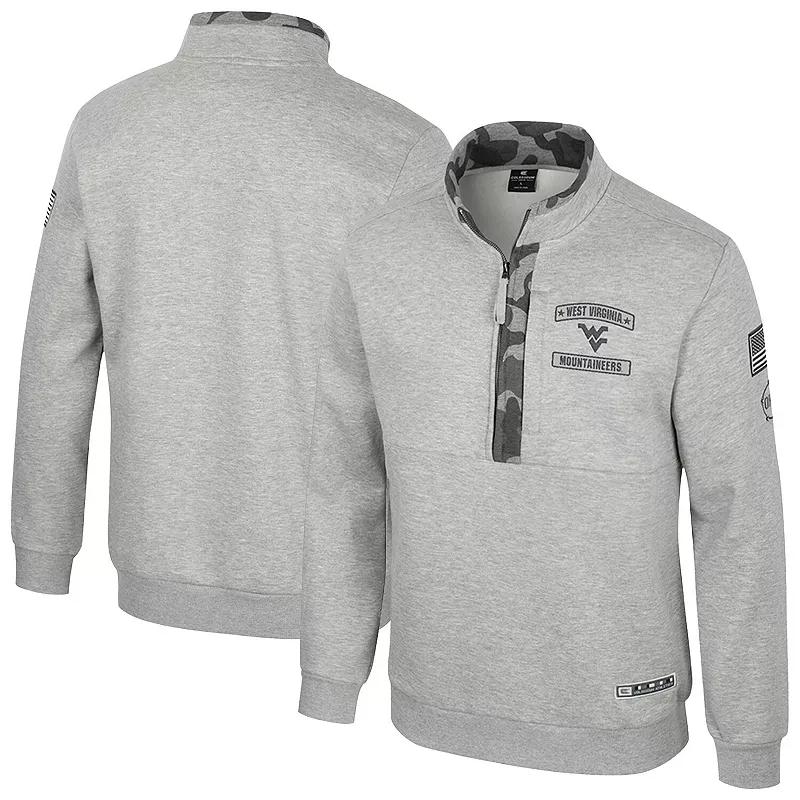 Men's Colosseum Heather Gray Texas Tech Red Raiders OORAH OHT Military Appreciation Fleece Quarter-Zip Jacket, Size: Large, Grey Product Image