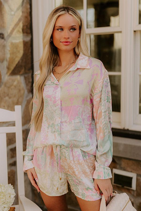 Spring Garden High Waist Floral Shorts Product Image