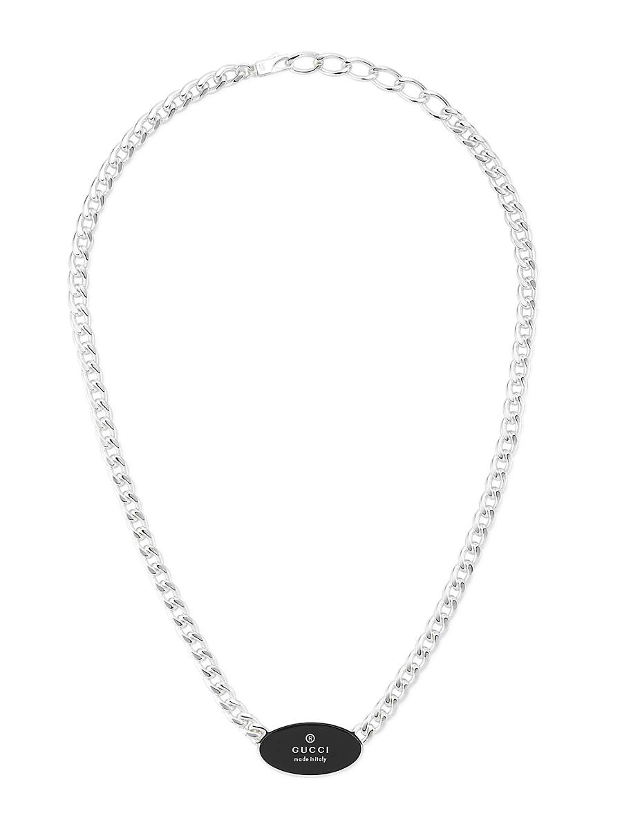 Mens Unisex Trademark Sterling Silver & Enamel Logo Necklace Product Image