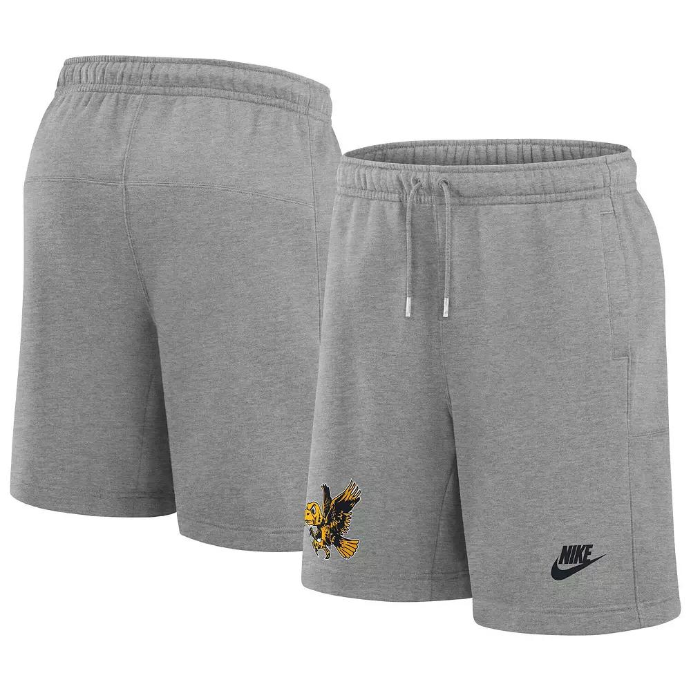 Men's Nike Heather Gray Iowa Hawkeyes Legacy Fleece Essential Shorts, Size: Medium, Grey Product Image