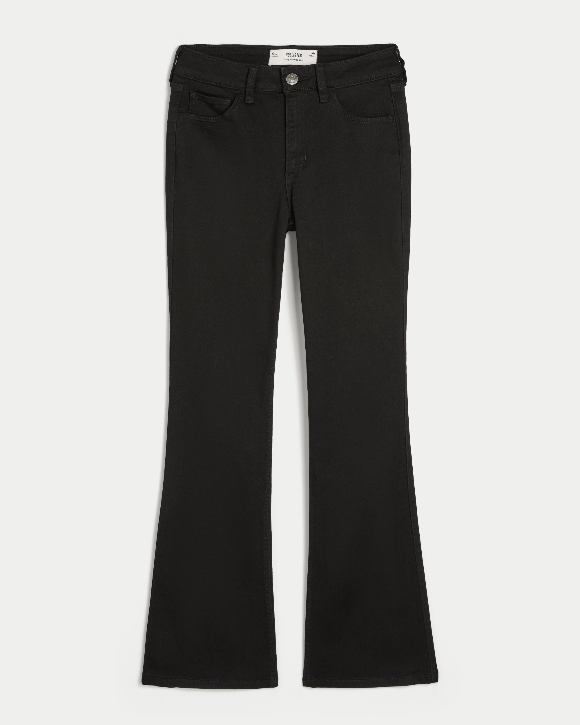 Curvy Mid-Rise Black Boot Jeans Product Image