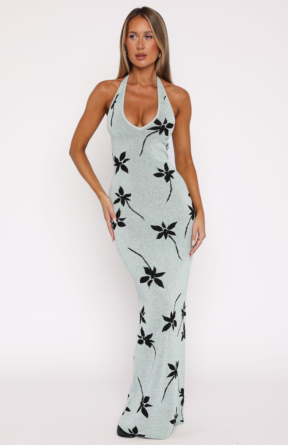 Chasing Heaven Knit Maxi Dress Mint Product Image