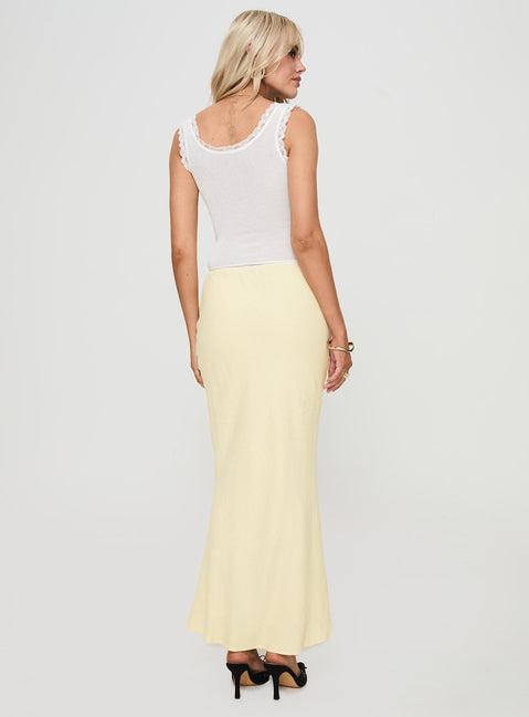 Mercer Linen Blend Maxi Skirt Lemon Product Image