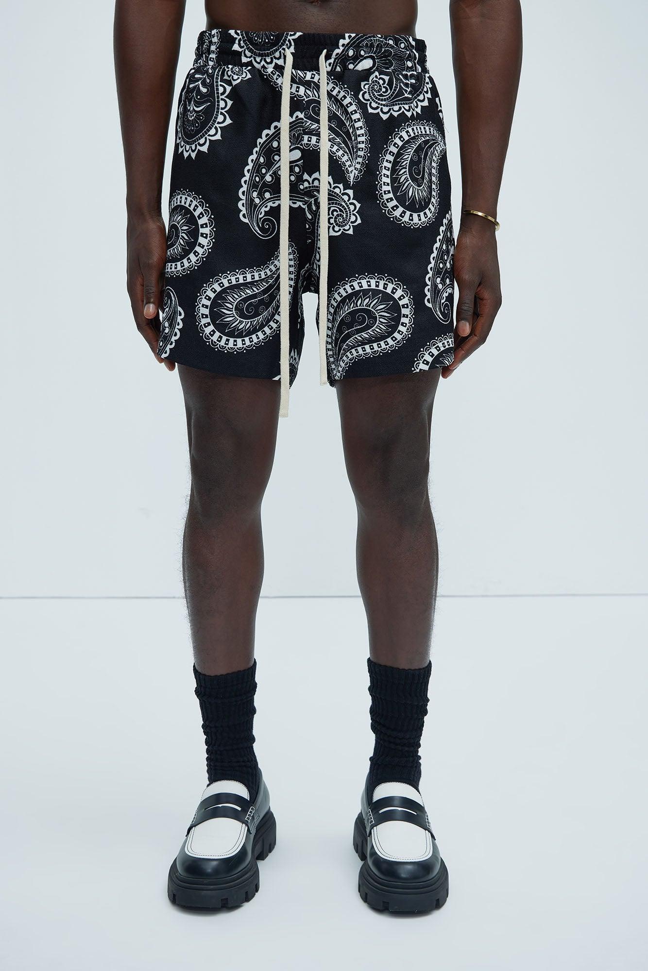 Laredo Paisley Warm Up Shorts - Black/White Product Image