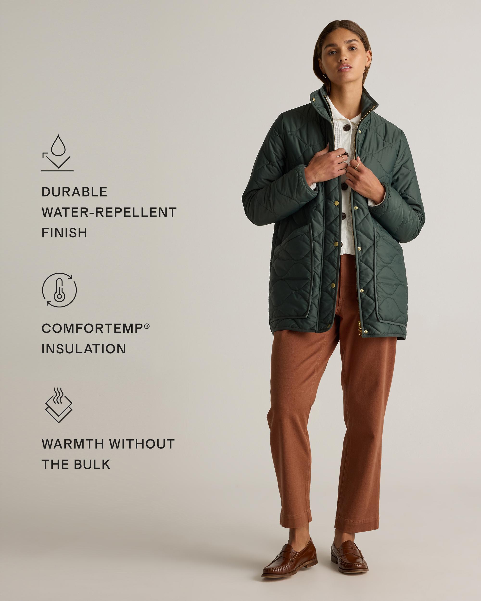 Quince | Women's Featherless Quilted Long Puffer Jacket Size XS, Nylon Product Image